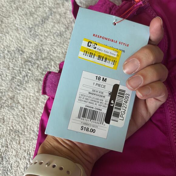 Cat and Jack 18 Months Snow Pants Girls Pink Purple NEW Winter Snow Fleece - Picture 5 of 5